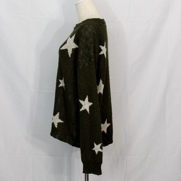 Hem & Thread Green Star Sweater Size L - Picture 3 of 6
